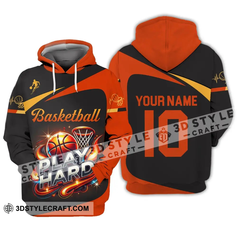 Man Shirt Custom Name And Number Basketball Polo Long Sleeve Club Uniform Lover Gift Hoodie / S