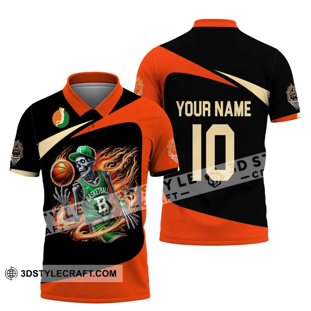 Man Shirt Custom Name And Number Basketball Polo Long Sleeve Club Uniform Lover Gift / S T-Shirt