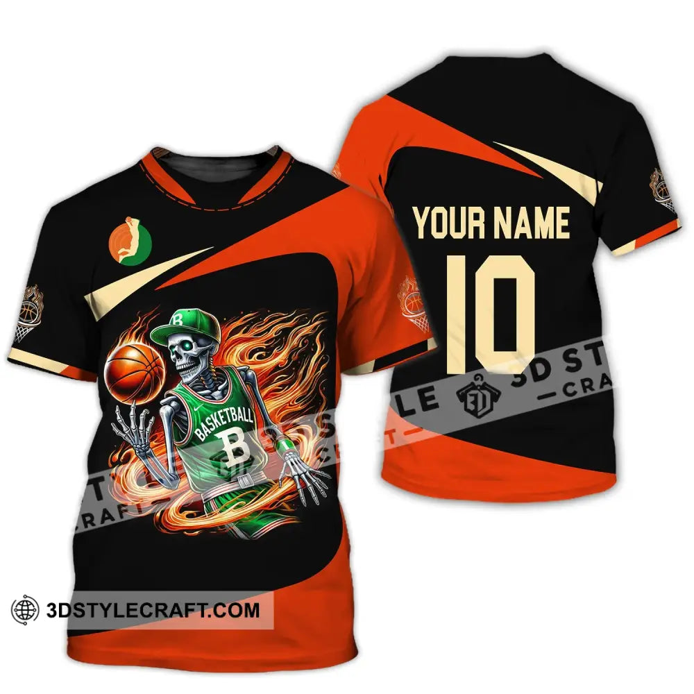 Man Shirt Custom Name And Number Basketball Polo Long Sleeve Club Uniform Lover Gift T-Shirt / S