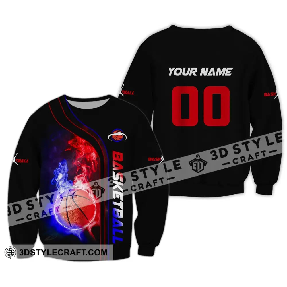 Man Shirt Custom Name And Number Basketball T-Shirt Gift For Player Long Sleeve / S