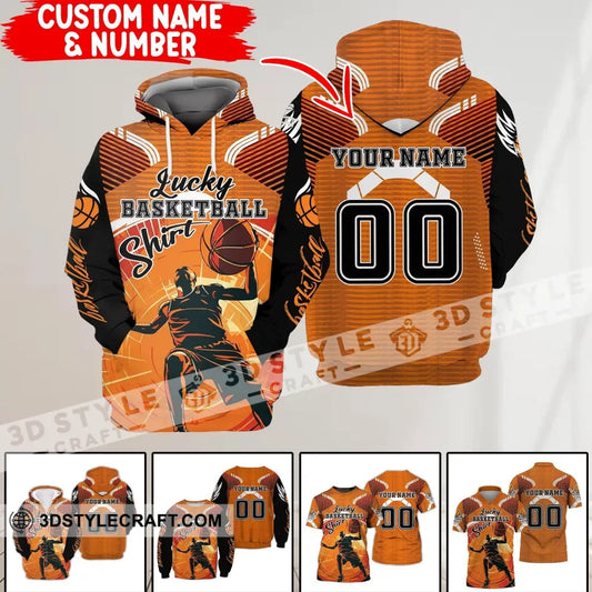 Man Shirt Custom Name And Number Basketball T-Shirt Lucky Gift For Player T-Shirt