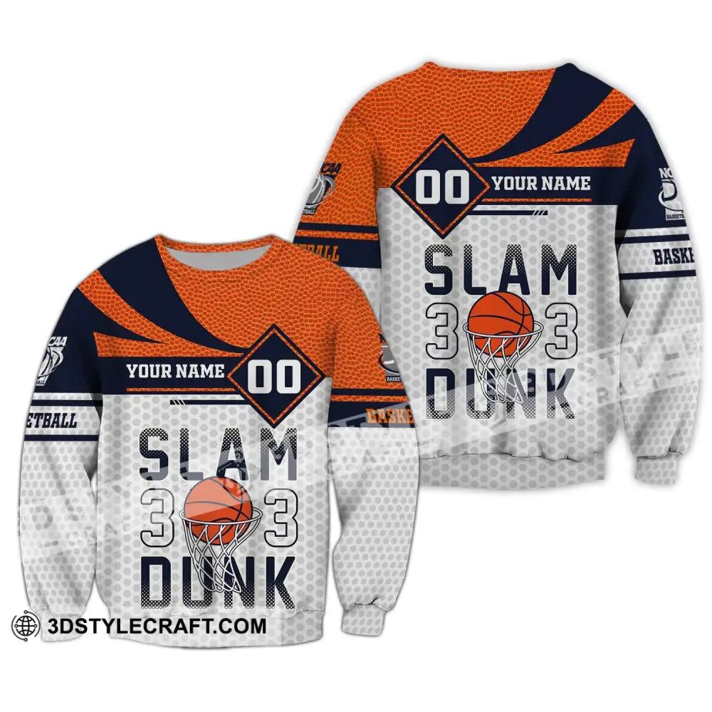 Man Shirt Custom Name And Number Basketball T-Shirt Slam Dunk Gift For Player Long Sleeve / S