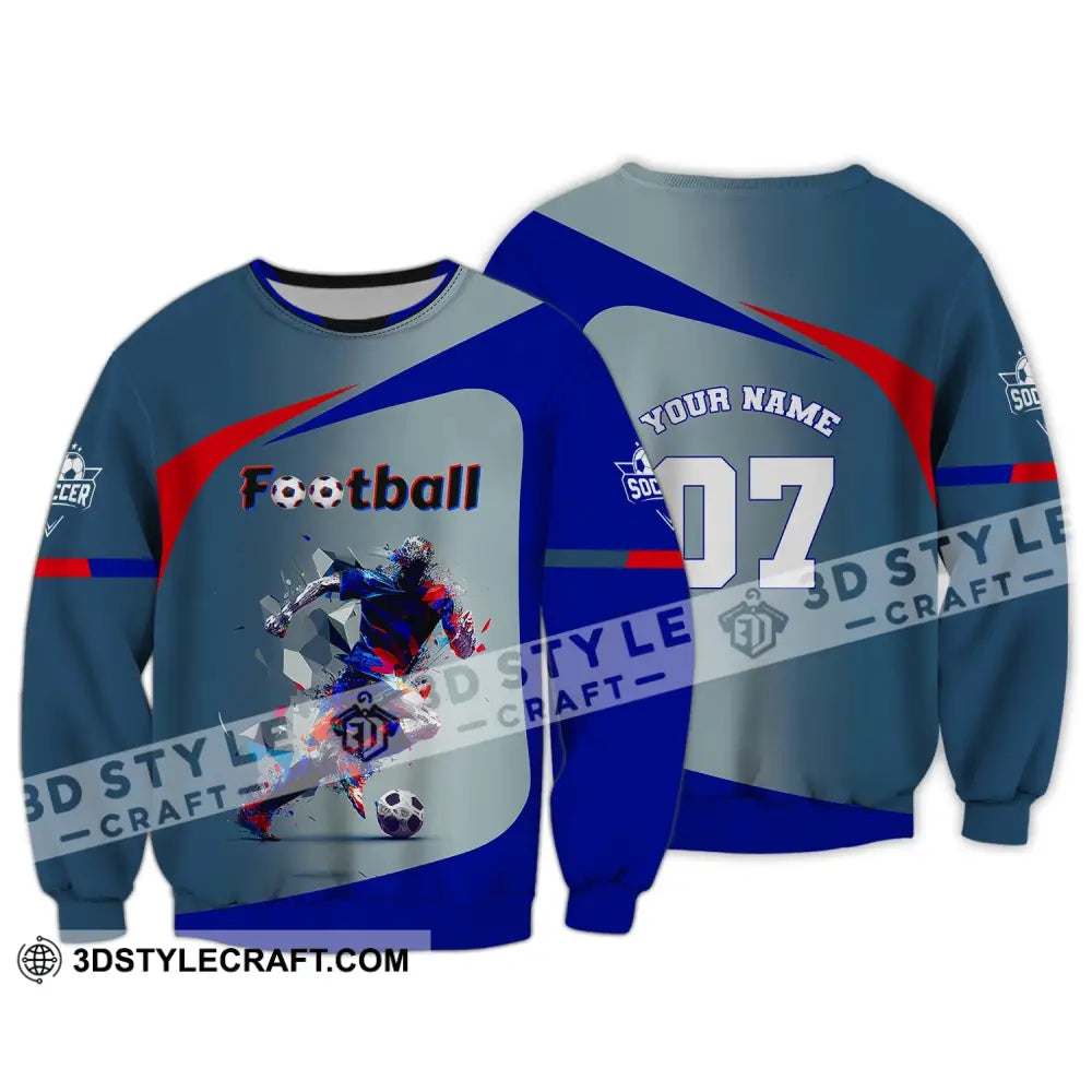 Man Shirt Custom Name And Number Football Gift For Lover Long Sleeve / S T-Shirt