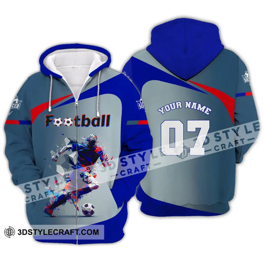 Man Shirt Custom Name And Number Football Gift For Lover Zipper Hoodie / S T-Shirt