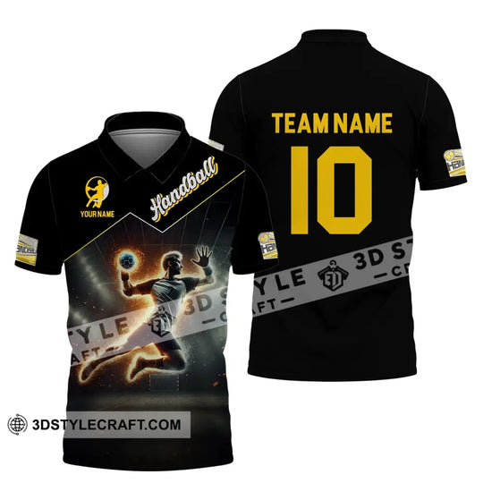 Man Shirt, Custom Name and Number Handball Shirt, Handball Player Shirt, Handball Hoodie Shirt Polo Long Sleeve Shirt style option 4