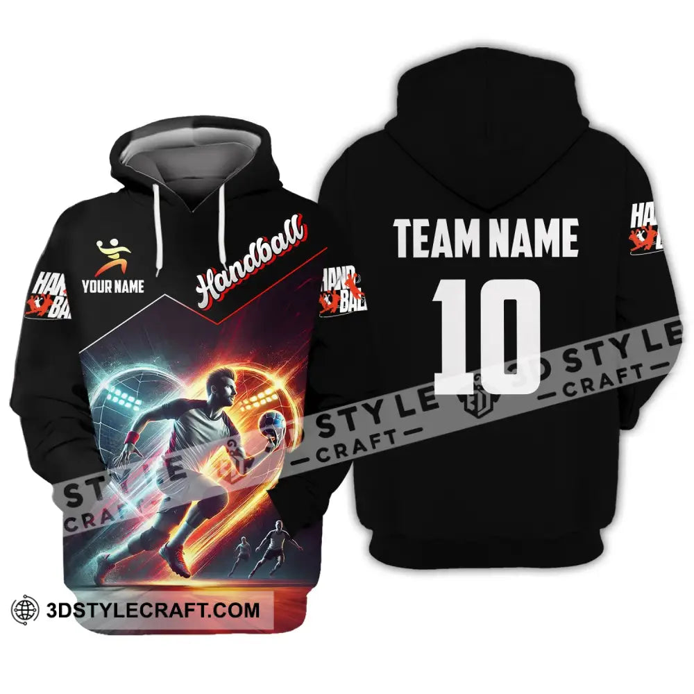 Man Shirt Custom Name And Number Handball Polo Long Sleeve Club Uniform Lover Gift Hoodie / S