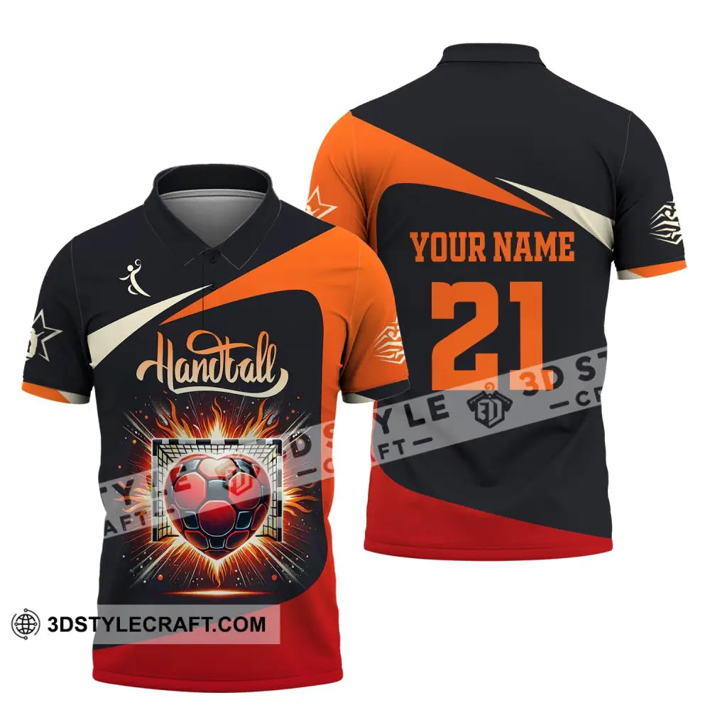 Man Shirt Custom Name And Number Handball Polo Long Sleeve Club Uniform Lover Gift / S T-Shirt