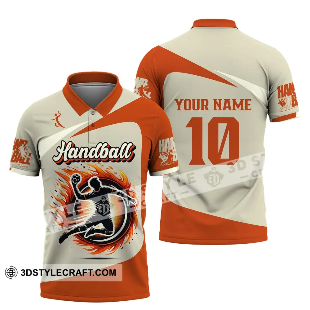 Man Shirt Custom Name And Number Handball Polo Long Sleeve Club Uniform Lover Gift / S T-Shirt