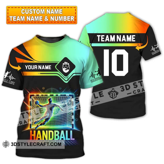 Man Shirt Custom Name And Number Handball Polo Long Sleeve Club Uniform Lover Gift T-Shirt