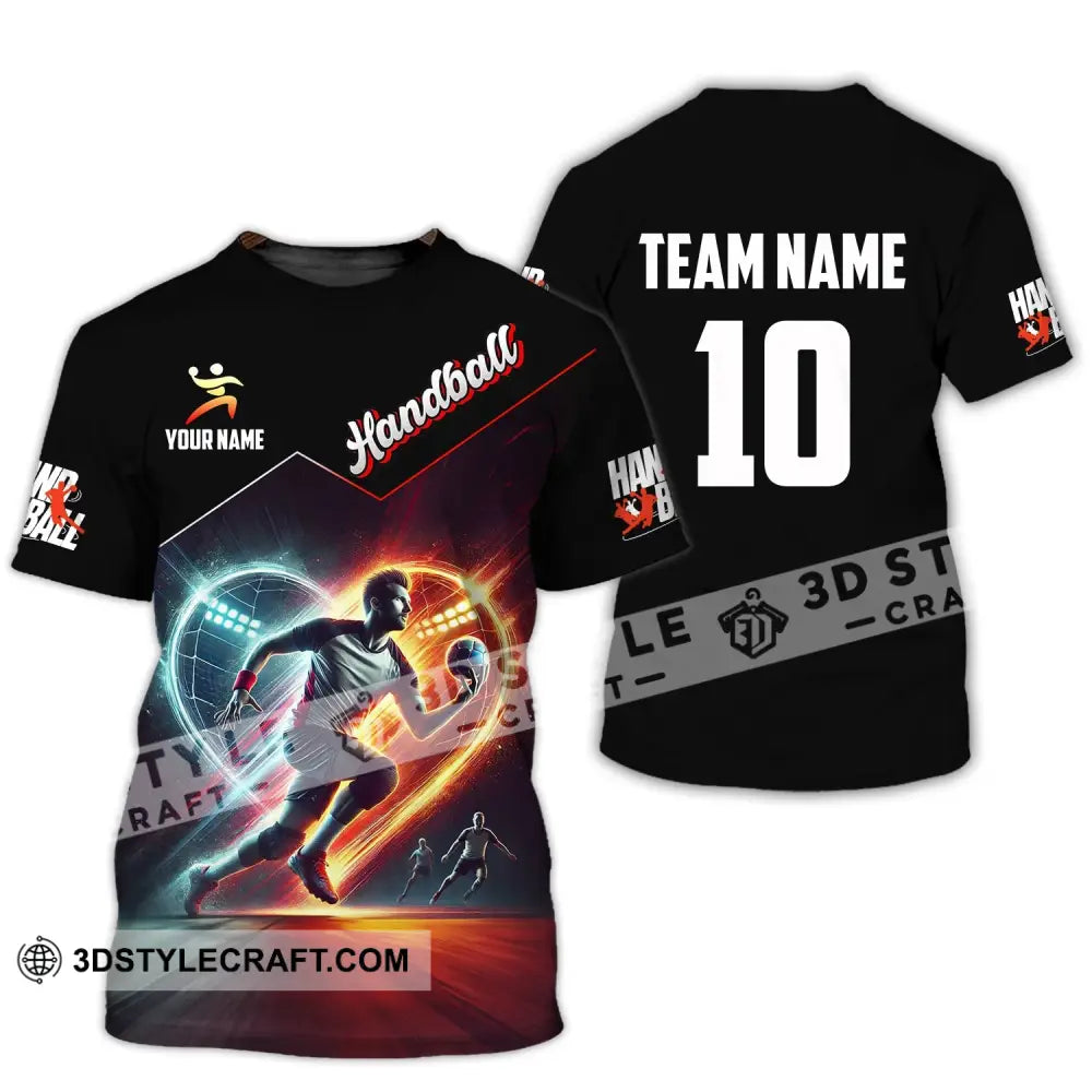 Man Shirt Custom Name And Number Handball Polo Long Sleeve Club Uniform Lover Gift T-Shirt / S