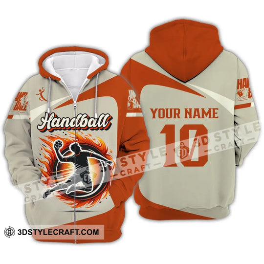 Man Shirt, Custom Name and Number Handball Shirt, Handball Polo Long Sleeve, Handball Club Uniform, Handball Lover Gift style option 3