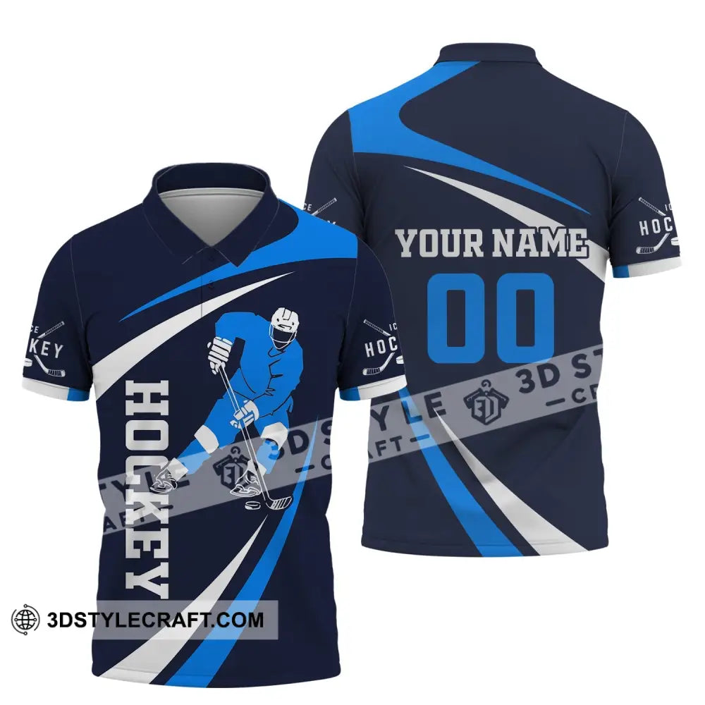 Man Shirt Custom Name And Number Ice Hockey T-Shirt Love Gift For Player Polo / S