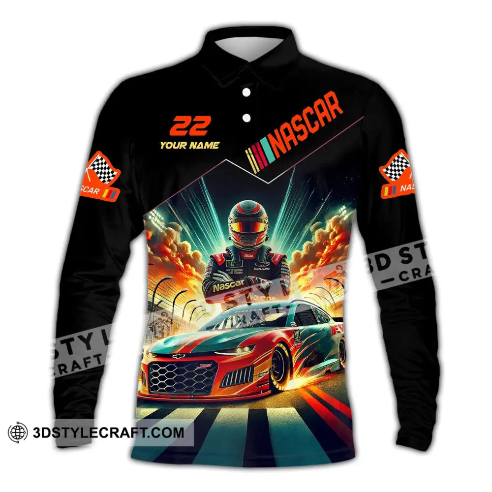 Man Shirt Custom Name And Number Nascar Hoodie Polo Long Sleeve / S T-Shirt