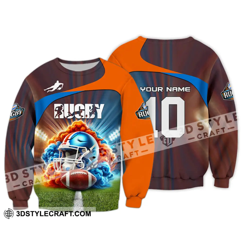 Man Shirt Custom Name And Number Rugby Football T-Shirt Hoodie Long Sleeve Gift For Lovers / S