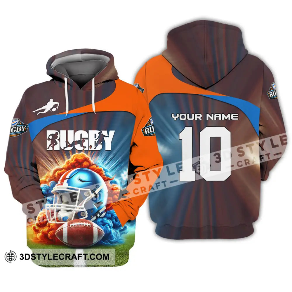 Man Shirt Custom Name And Number Rugby Football T-Shirt Hoodie Long Sleeve Gift For Lovers / S