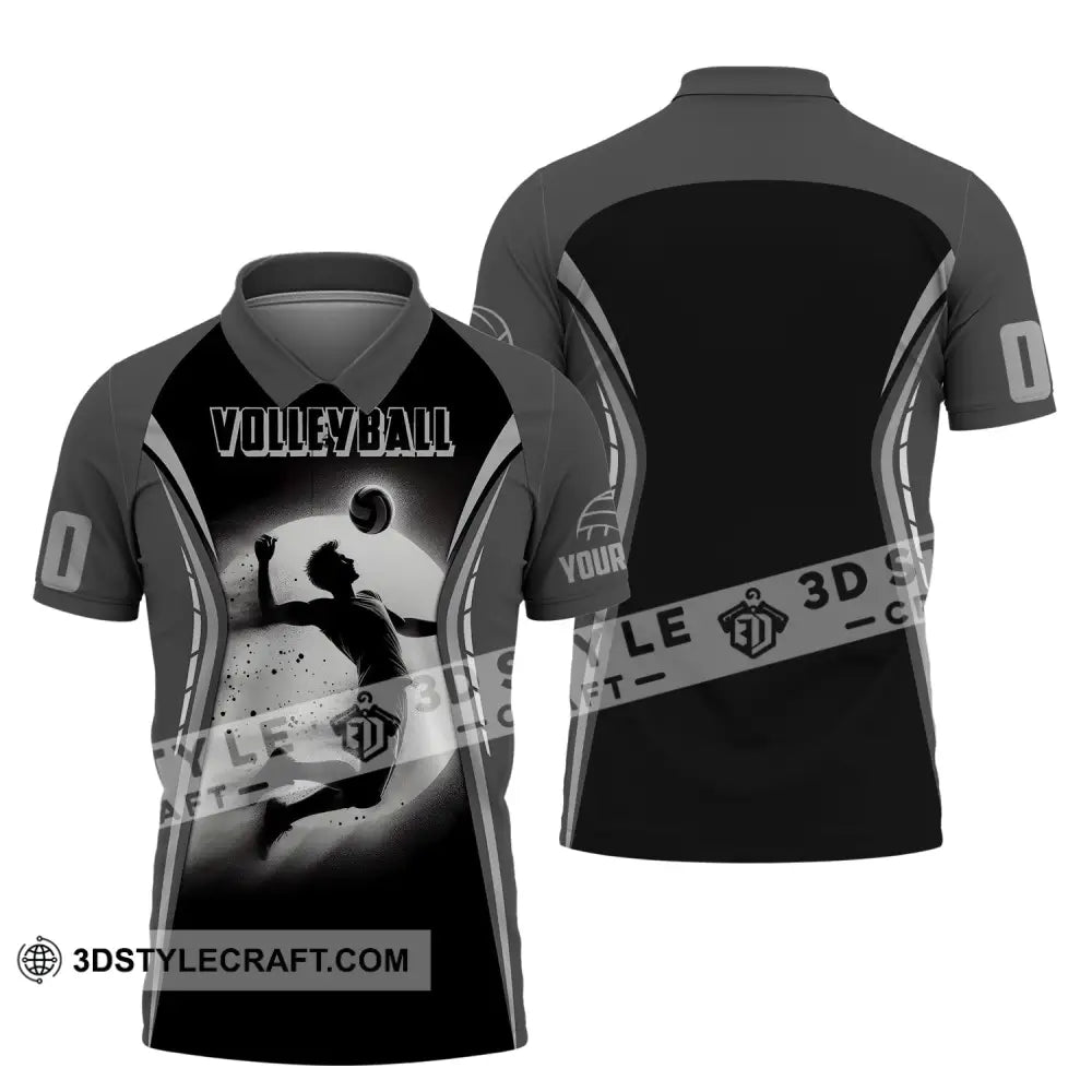 Man Shirt Custom Name And Number Volleyball T-Shirt For Team Gift Players Polo / S