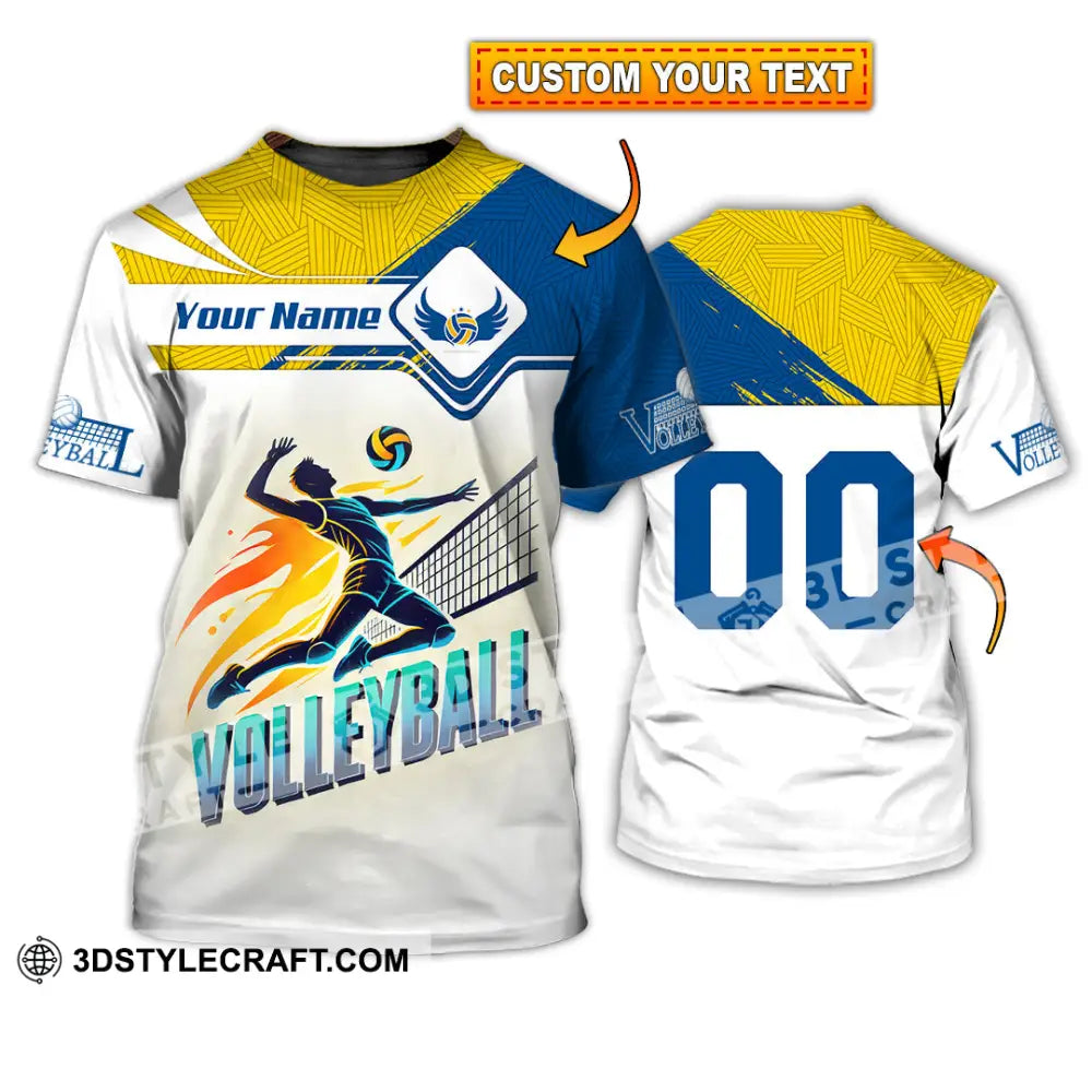 Man Shirt Custom Name And Number Volleyball T-Shirt Hoodie Long Sleeve Gift For Lovers T-Shirt