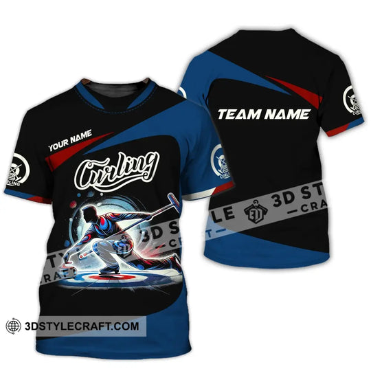 Man Shirt, Custom Name and Team Name Curling Shirt, Curling Team Apparel, Curling Gift style option 2