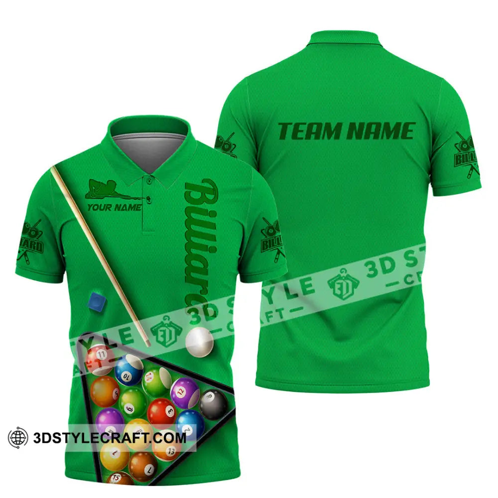 Man Shirt Custom Name And Team For Billiard Lover Hoodie Polo Long Sleeve / S T-Shirt