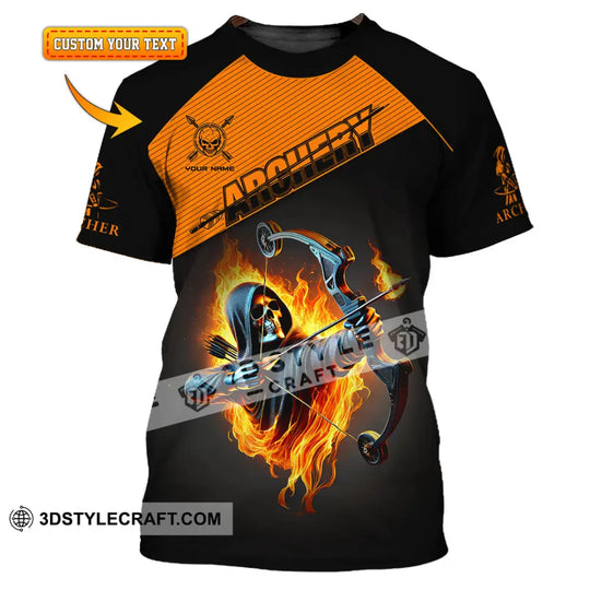 Man Shirt, Custom Name Archery T-Shirt, Archer Hoodie Long Sleeve Shirt , Gift for Archery Lovers style option 1