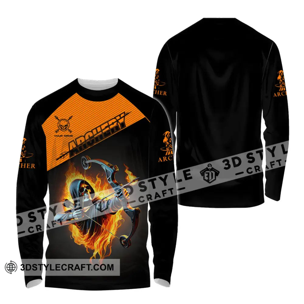 Man Shirt Custom Name Archery T-Shirt Archer Hoodie Long Sleeve Gift For Lovers / S T-Shirt