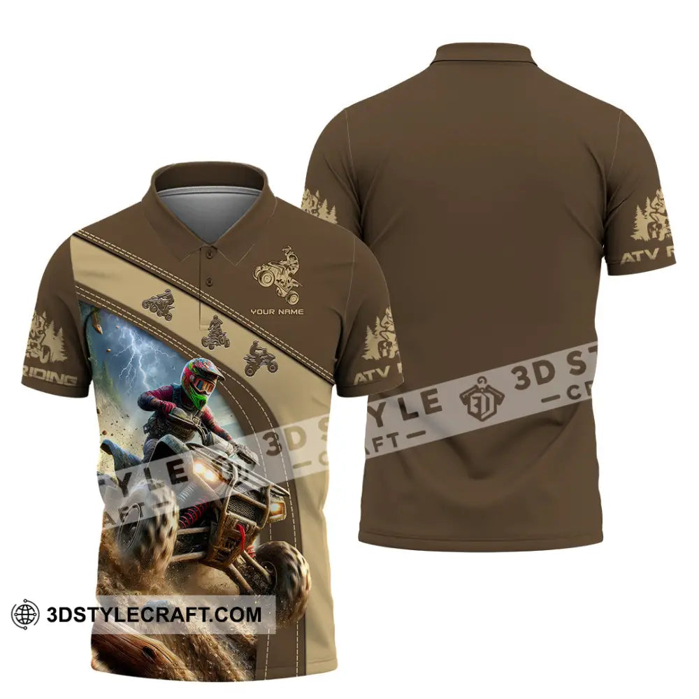 Man Shirt Custom Name Atv Riding Gift Polo Long Sleeve Hoodie / S T-Shirt