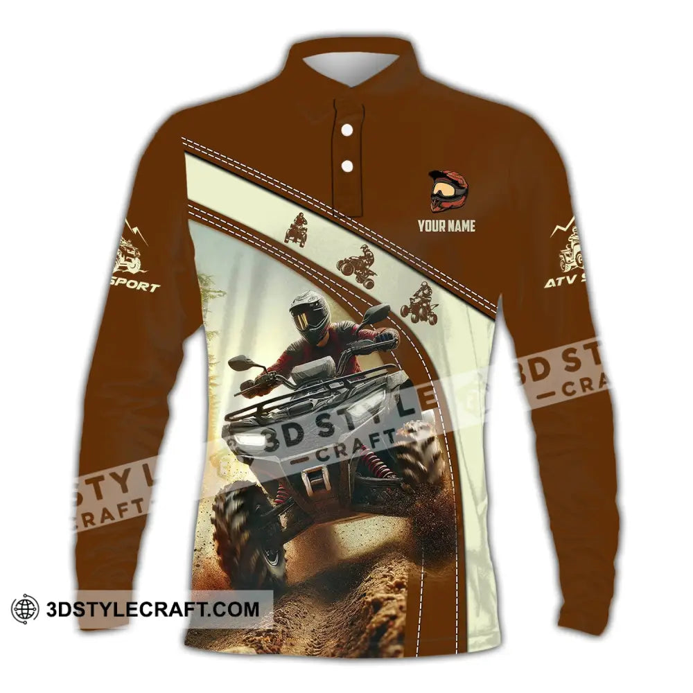 Man Shirt Custom Name Atv Sport Hoodie Polo Long Sleeve / S T-Shirt