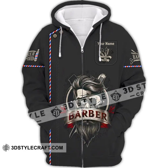 Man Shirt, Custom Name Barber Shirt, Hairstylist Apparel, T-Shirt For Barber Shop style option 3