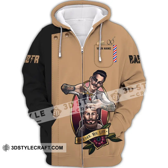 Man Shirt, Custom Name Barber Shirt, Hairstylist Apparel, T-Shirt For Barber Shop style option 3