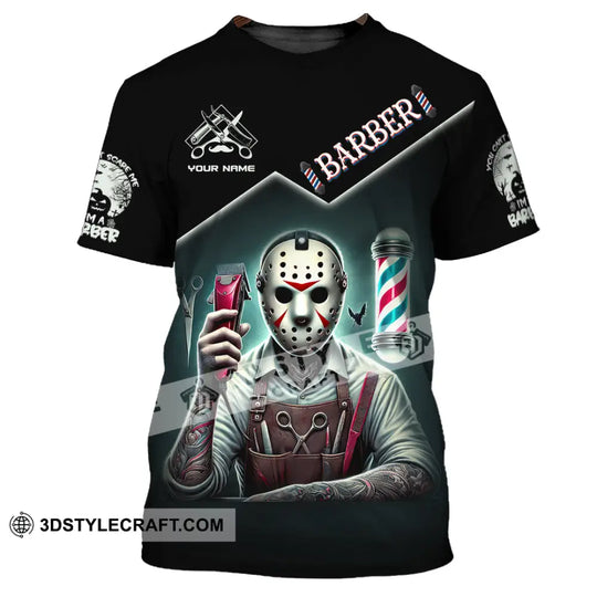 Man Shirt, Custom Name Barber Shirt, Barber Shop T-Shirt, Hairstylist Polo Long Sleeve style option 2
