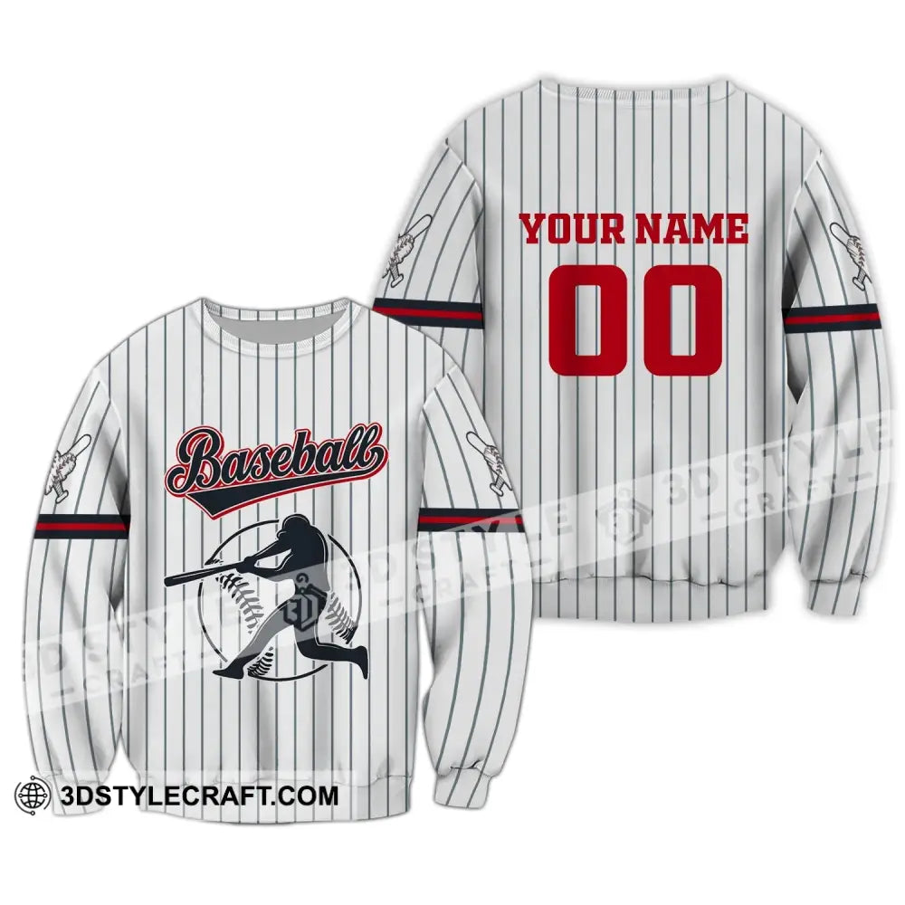 Man Shirt Custom Name Baseball T-Shirt Gift For Player Long Sleeve / S