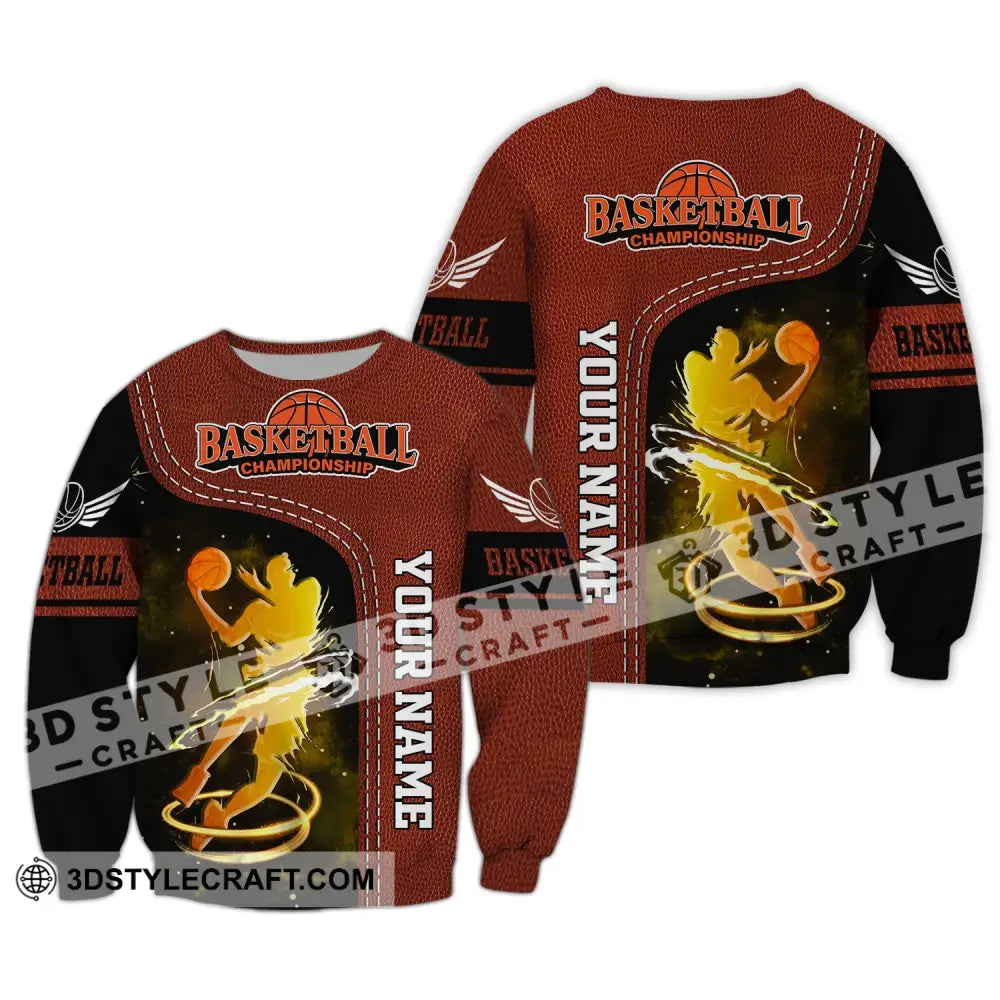 Man Shirt Custom Name Basketball T-Shirt Championship Gift For Player Long Sleeve / S