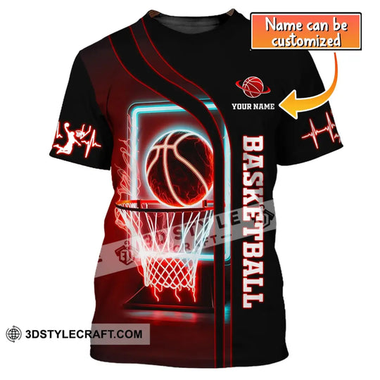 Man Shirt, Custom Name Basketball T-Shirt, Basketball Hoodie, Gift for Basketball Player style option 1
