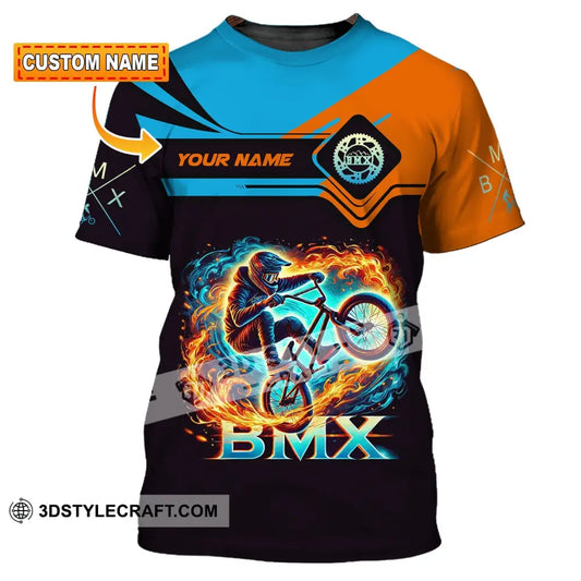 Man Shirt Custom Name Bicycle Moto Cross Bmx Polo Long Sleeve Hoodie T-Shirt