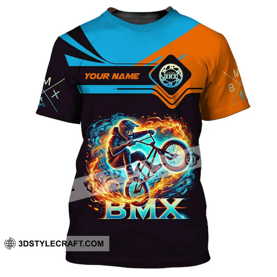 Man Shirt, Custom Name Bicycle Moto Cross Shirt, BMX Polo Shirt Long Sleeve Hoodie style option 3