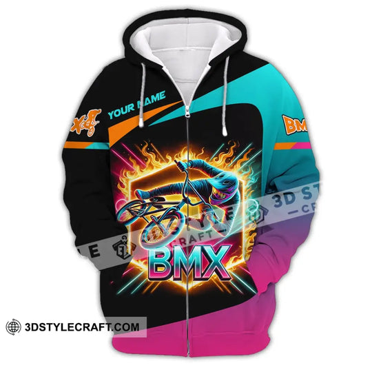 Man Shirt, Custom Name Bicycle Moto Cross Shirt, BMX Polo Shirt Long Sleeve Hoodie style option 2