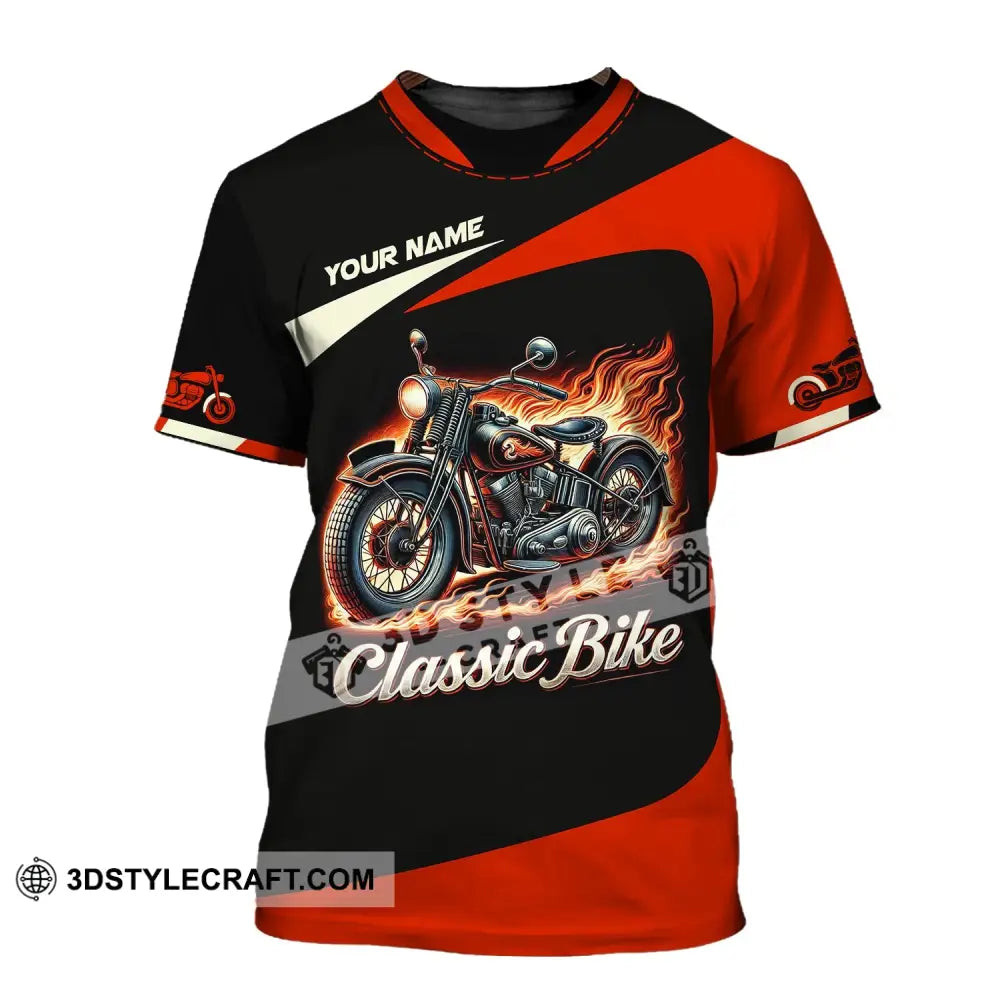 Man Shirt Custom Name Biker Classic Bike Love T-Shirt For Bikers Clothing / S T-Shirt