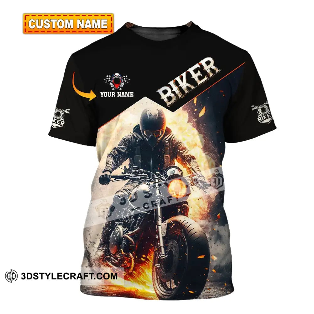 Man Shirt Custom Name Biker Hoodie Polo Long Sleeve T-Shirt