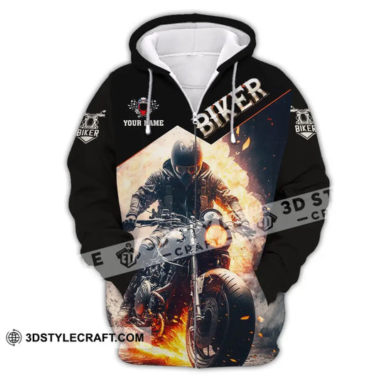 Man Shirt, Custom Name Biker Shirt, Biker Hoodie Polo Long Sleeve Shirt style option 3