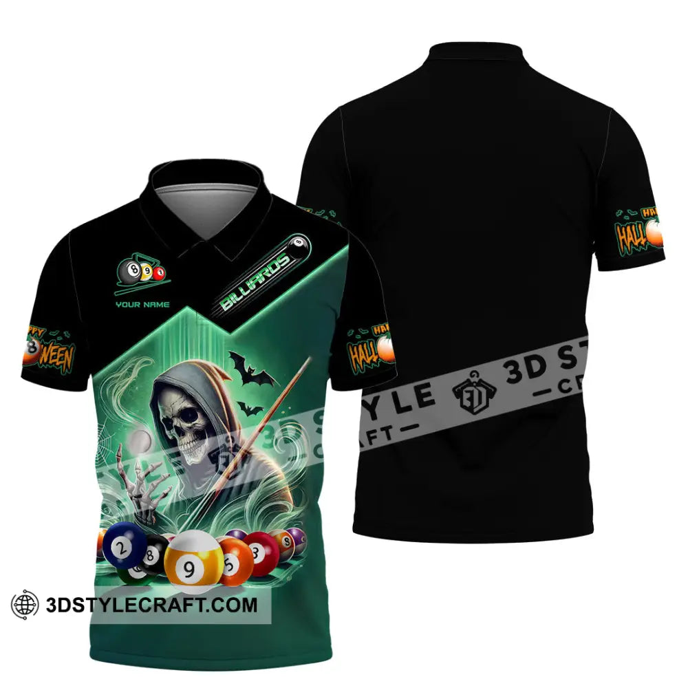 Man Shirt Custom Name Billiard Apparel Polo Long Sleeve Love T-Shirt / S T-Shirt