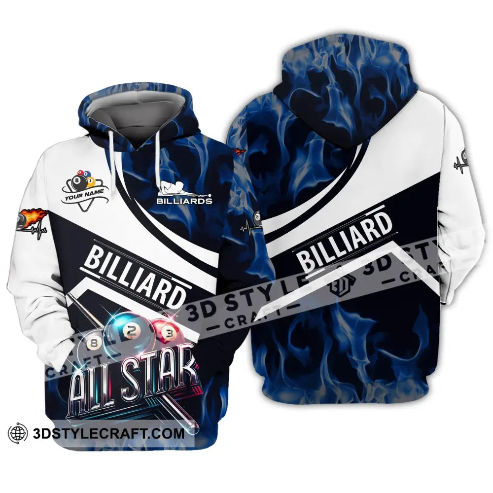 Man Shirt Custom Name Billiards All Star For Players Hoodie / S T-Shirt