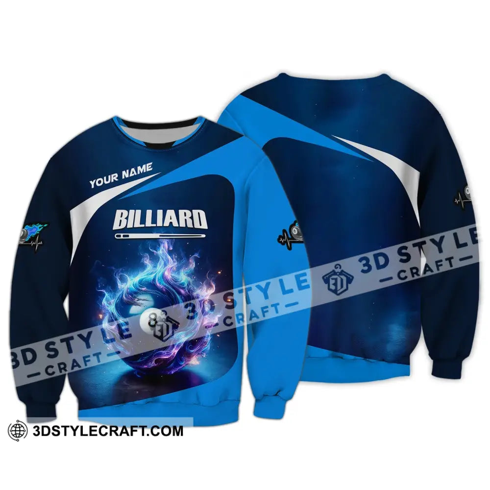 Man Shirt Custom Name Billiards All Star For Players Long Sleeve / S T-Shirt