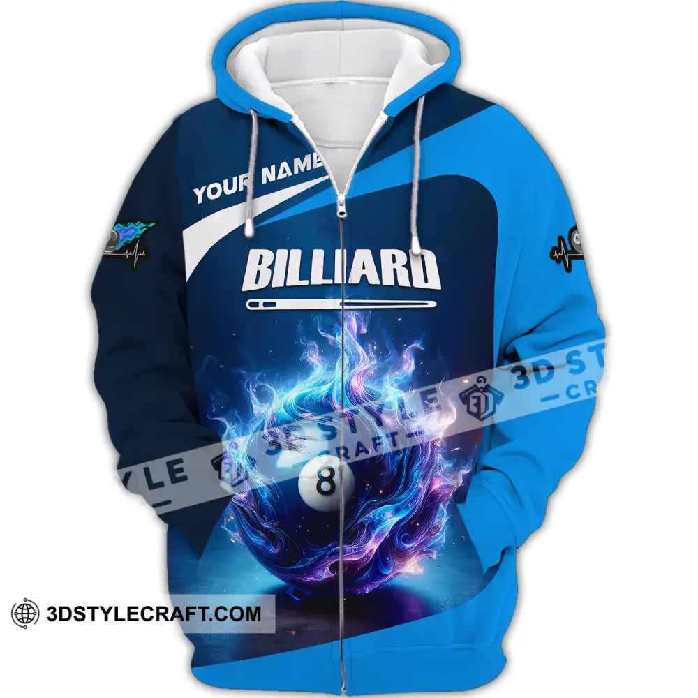 Man Shirt Custom Name Billiards All Star For Players Zipper Hoodie / S T-Shirt