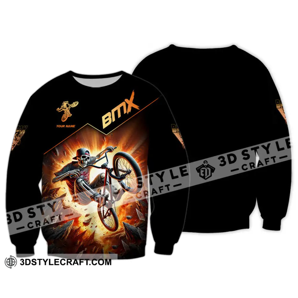 Man Shirt Custom Name Bmx Bike Gift Polo Hoodie Long Sleeve / S T-Shirt