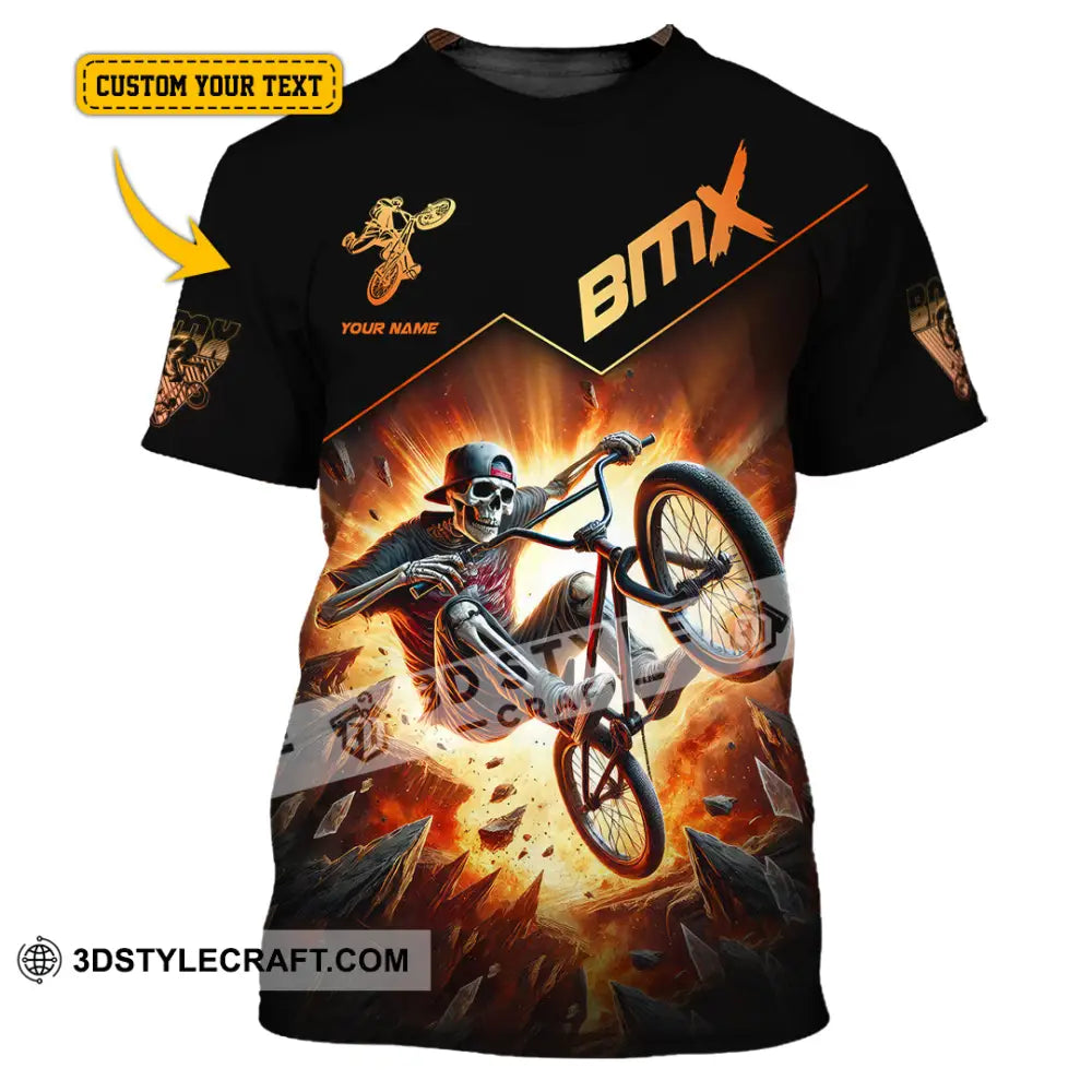 Man Shirt Custom Name Bmx Bike Gift Polo Hoodie Long Sleeve T-Shirt