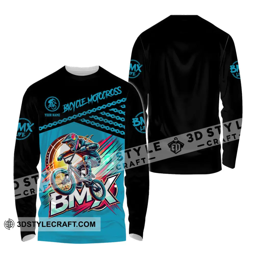 Man Shirt Custom Name Bmx Bike Polo Hoodie Long Sleeve Gift / S T-Shirt