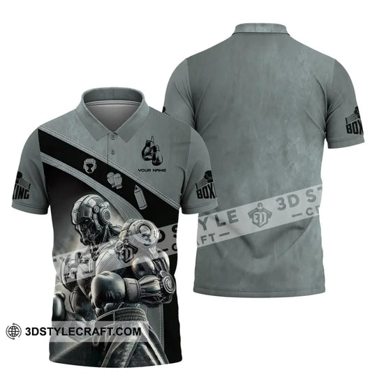 Man Shirt, Custom Name Boxing Shirt, Boxing Hoodie Shirt Polo Long Sleeve, Gift for Boxing Lovers style option 4