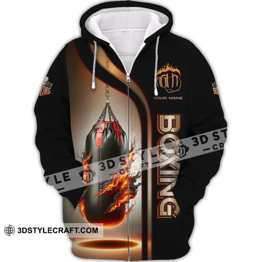 Man Shirt, Custom Name Boxing Shirt, Boxing  Polo Long Sleeve, Gift for Boxing Lover style option 3