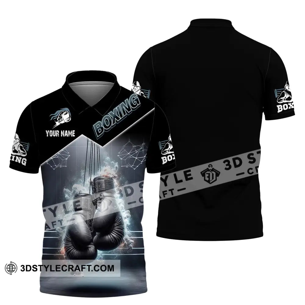 Man Shirt Custom Name Boxing Polo Long Sleeve Gift / S T-Shirt