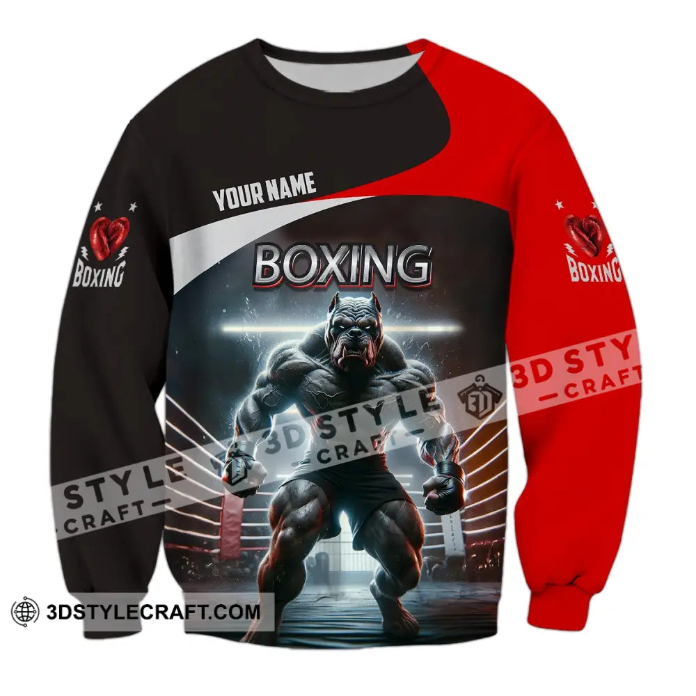 Man Shirt Custom Name Boxing T-Shirt For Club Gift Lovers Long Sleeve / S T-Shirt